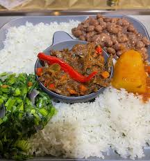 Rice/Pilau with Beef Tripe and Vegetables